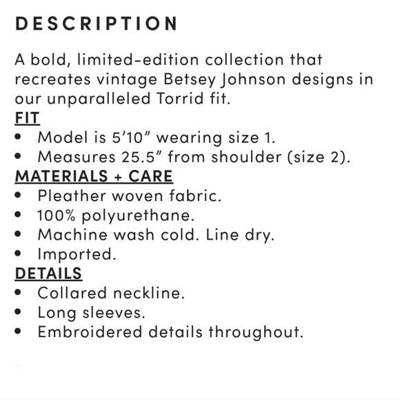 🌹Betsey Johnson Faux Leather Embroidered Jacket - Picture 5 of 8